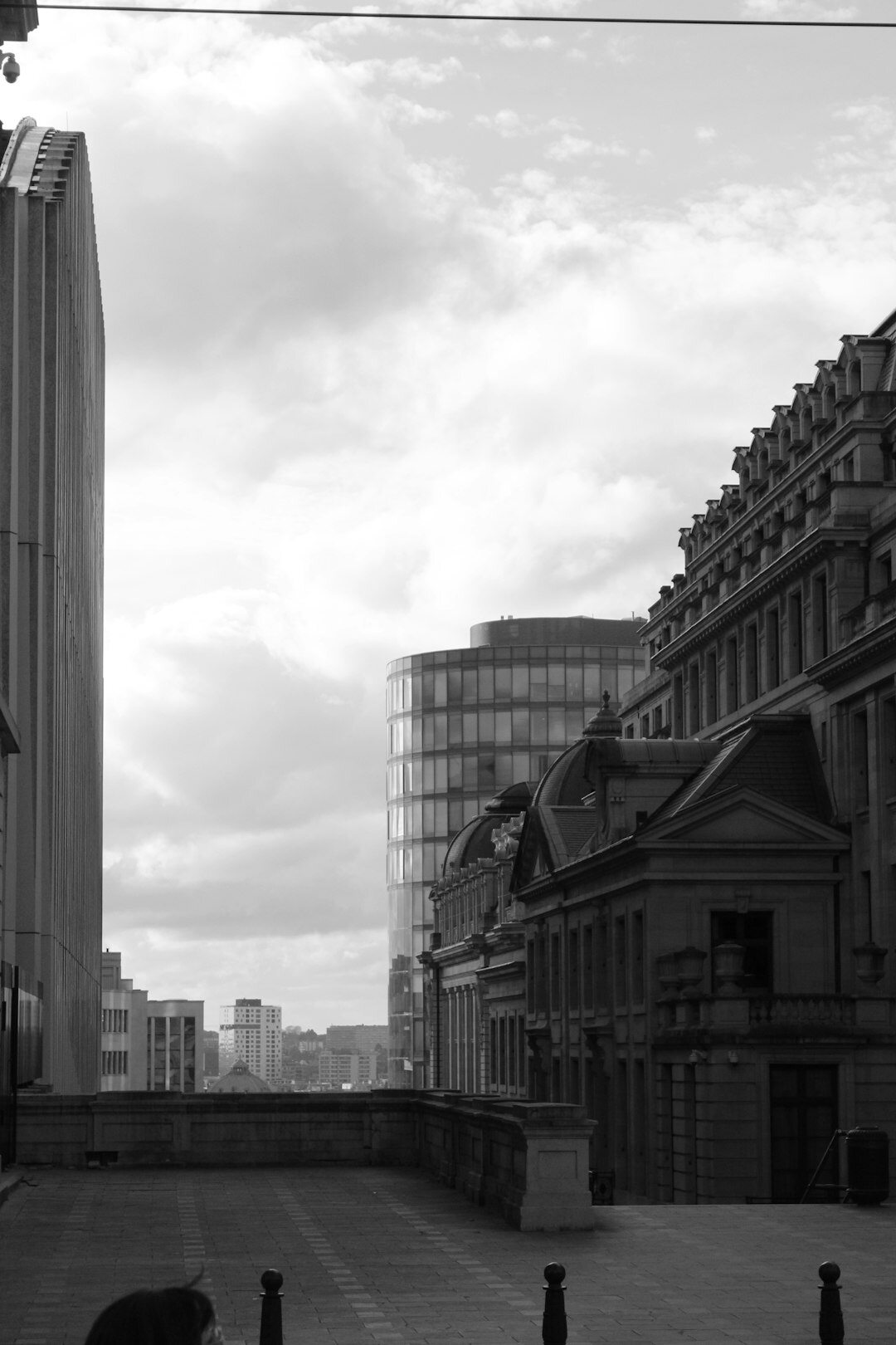 Brussels city skyline with historic and modern buildings